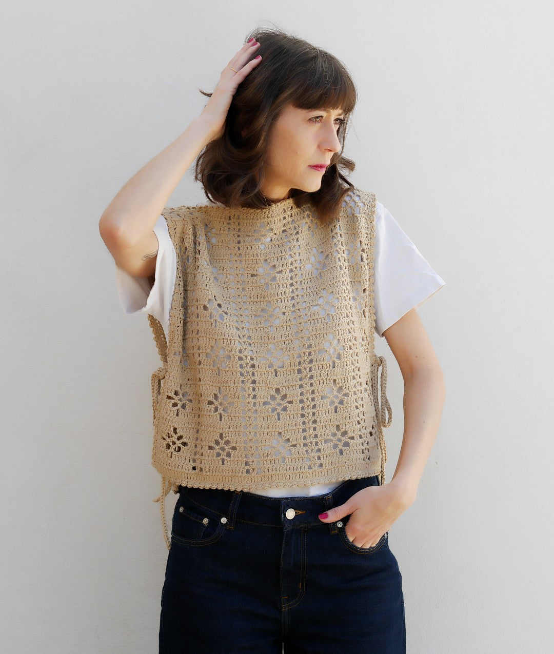 Solmira Vest Crochet Kit | Filet Crochet Openwork Vest – BettaKnit