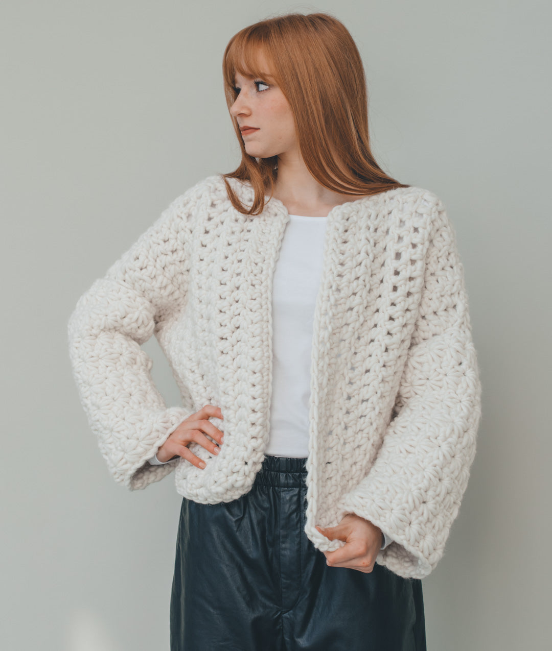 Snowflake Cardi Crochet Kit | Advanced Crochet Cardigan in Cool