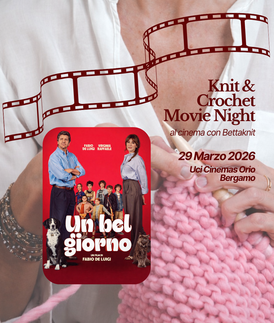 KNITTING & CROCHET MOVIE NIGHT - BERGAMO - MARCH 29TH