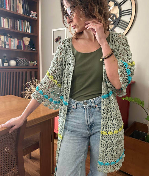 Load image 1 in gallery view. CROCHET KIT RACHEL CARDIGAN by Noral Crochet