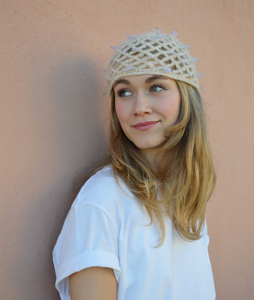 Load image 1 in gallery view. CROCHET KIT FAIRY MESH HAT