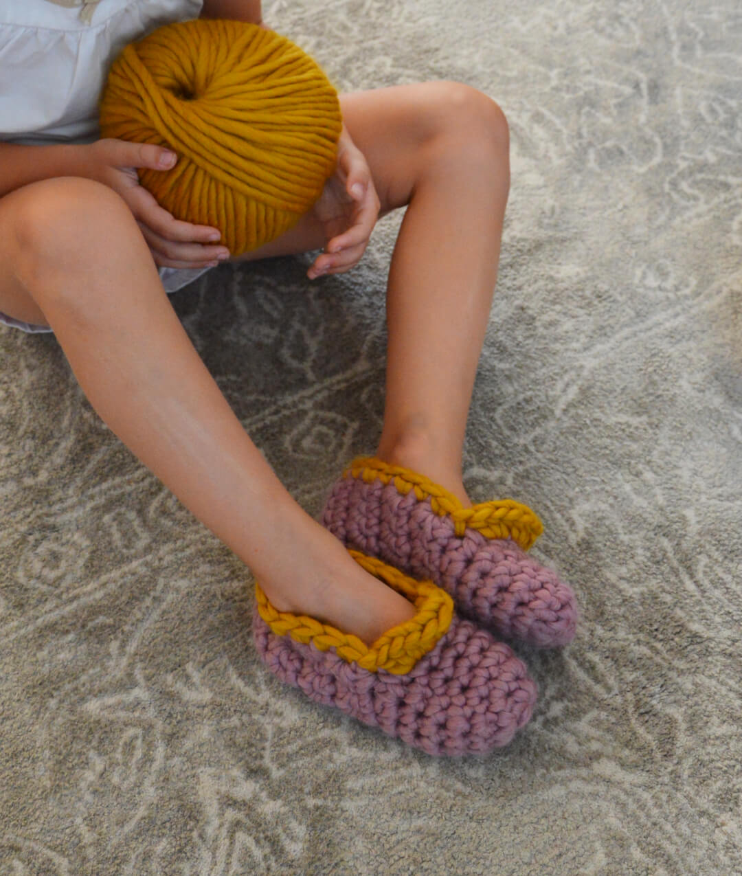 CROCHET KIT GIRLS NIGHT SLIPPERS by Sosami
