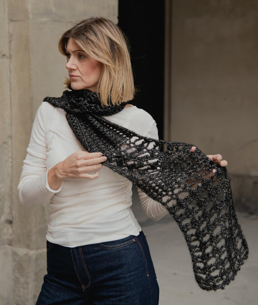 Midnight Scarf – Crochet Lace Scarf Kit in AlpaCotton | Bettaknit