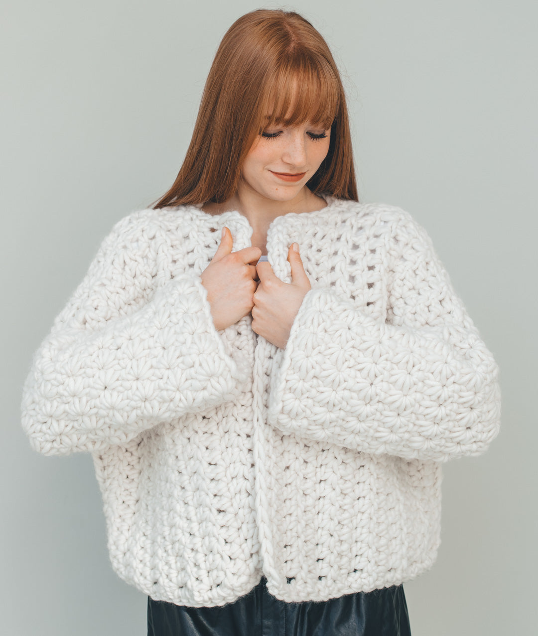 CROCHET KIT SNOWFLAKE CARDI