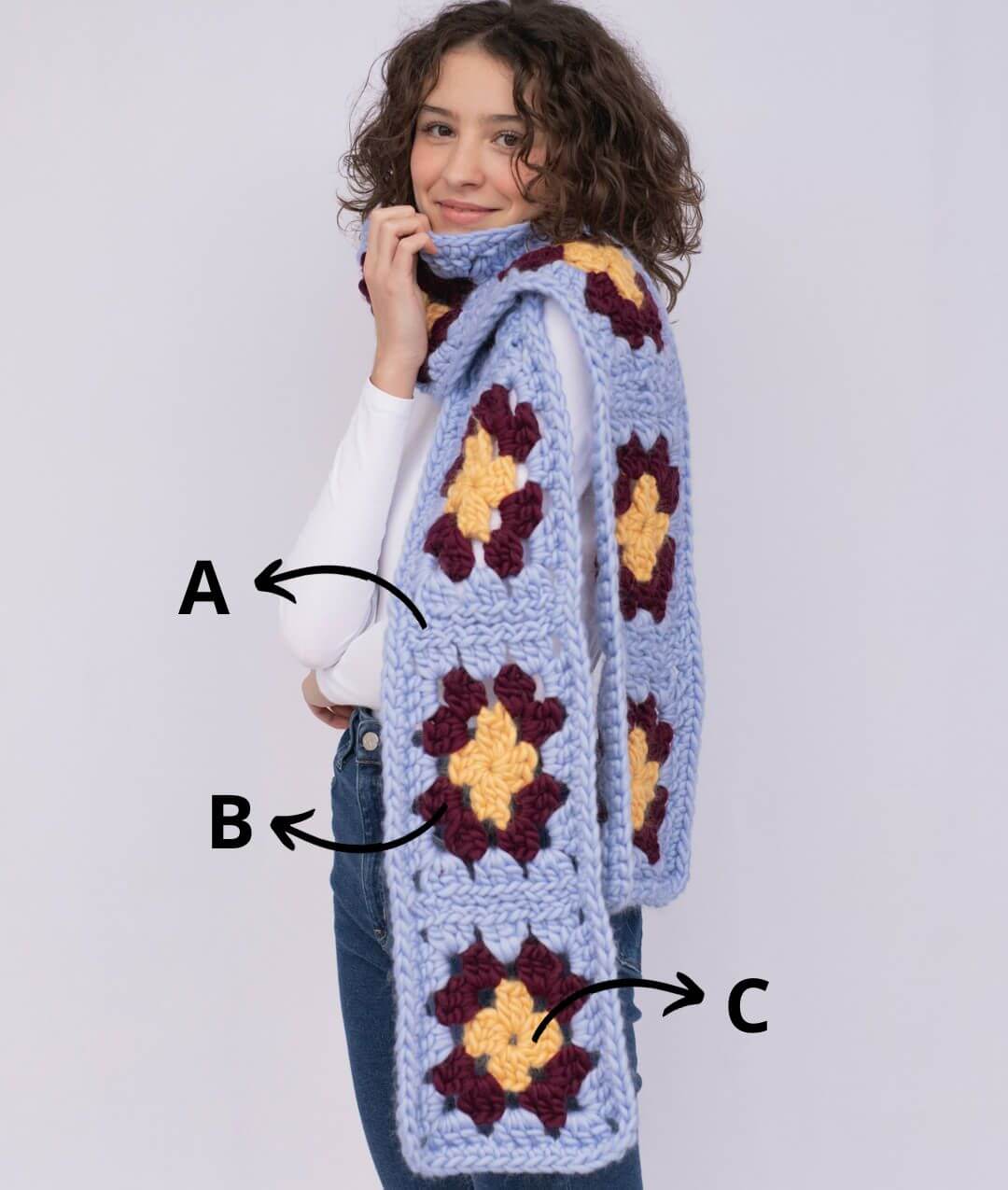 GRANNY SCARF - FREE PATTERN