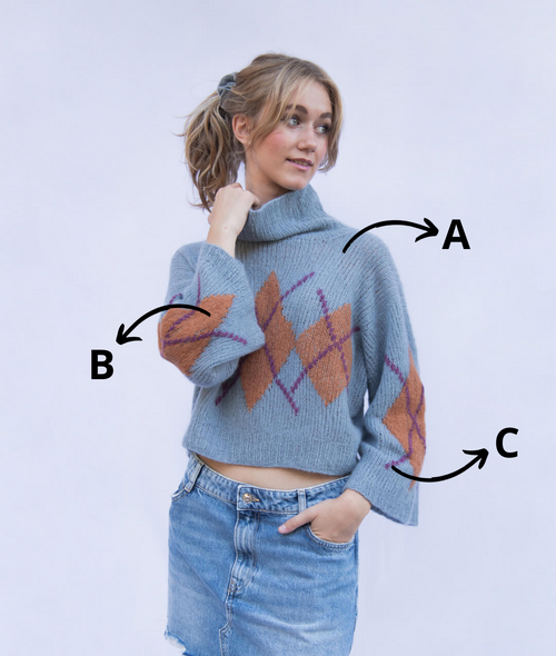 Load image 1 in gallery view. KNITTING KIT DIAMOND ME UP SWEATER