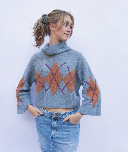 Load image 1 in gallery view. KNITTING KIT DIAMOND ME UP SWEATER