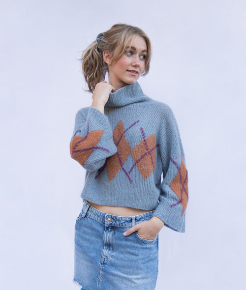 Load image 1 in gallery view. KNITTING KIT DIAMOND ME UP SWEATER