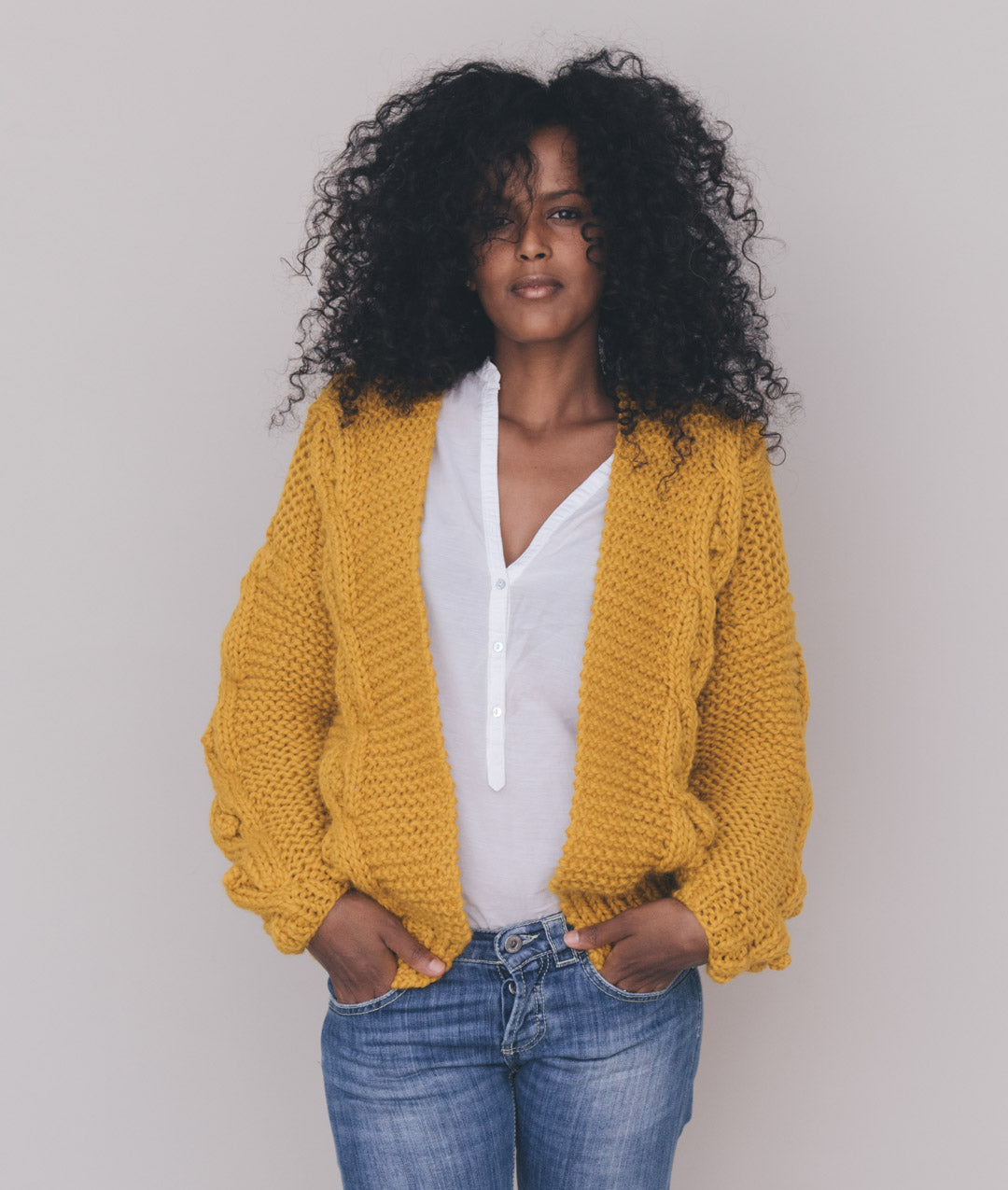 Harmony Cardigan Knitting Kit | Cable Cardigan in Wool & Alpaca