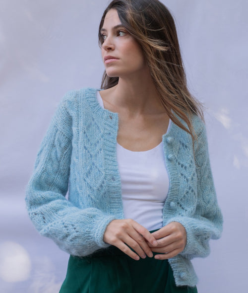 Load image 1 in gallery view. KNITTING KIT BLUEBELL CARDI