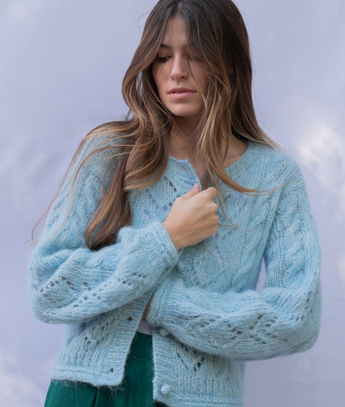 Load image 1 in gallery view. KNITTING KIT BLUEBELL CARDI