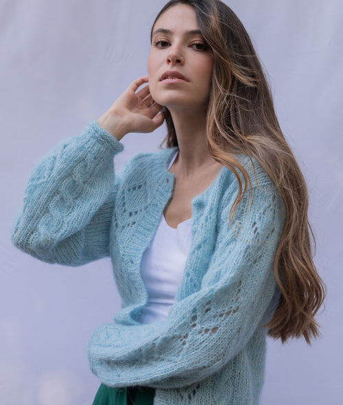 Load image 1 in gallery view. KNITTING KIT BLUEBELL CARDI