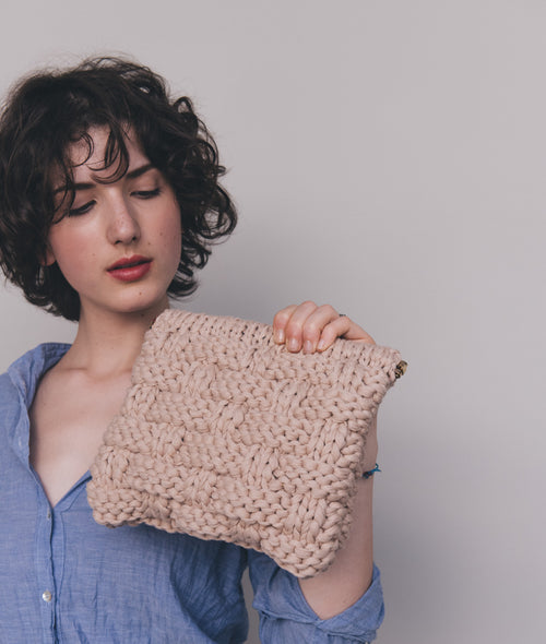 Load image 1 in gallery view. KNITTING KIT DANDELION CLUTCH