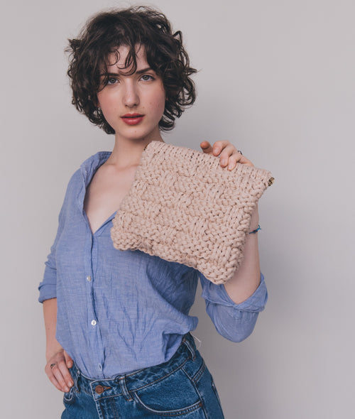 Load image 1 in gallery view. KNITTING KIT DANDELION CLUTCH