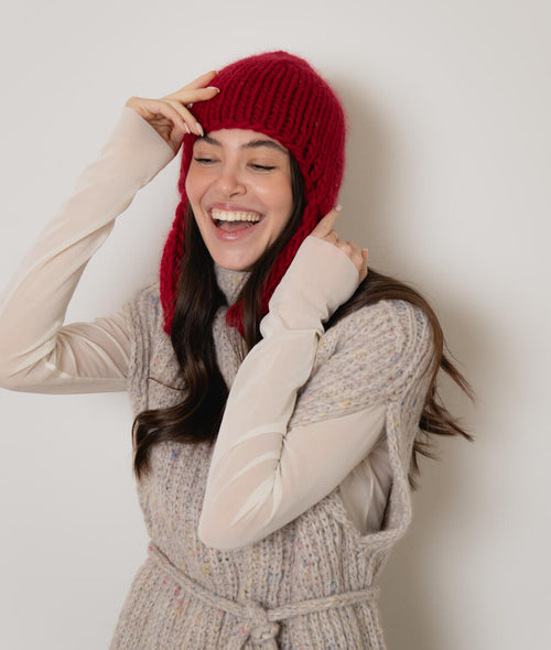 Load image 1 in gallery view. KNITTING KIT FLAP-TASTIC BEANIE