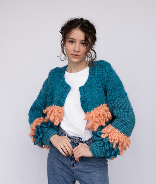 Load image 1 in gallery view. KNITTING KIT LOOPY CARDIGAN