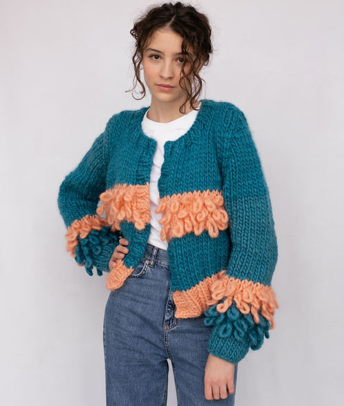 Load image 1 in gallery view. KNITTING KIT LOOPY CARDIGAN