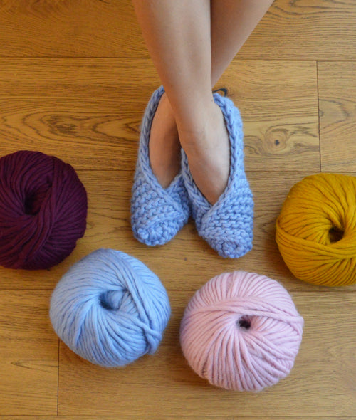 Load image 1 in gallery view. KNITTING KIT STAY COZY SLIPPERS by Sosami