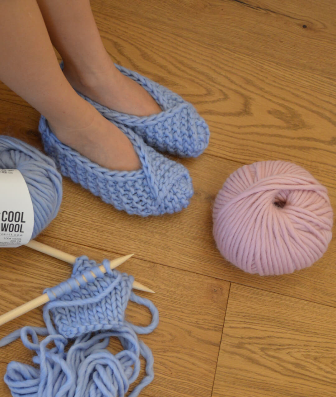KNITTING KIT STAY COZY SLIPPERS by Sosami
