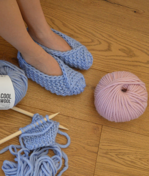 Load image 1 in gallery view. KNITTING KIT STAY COZY SLIPPERS by Sosami