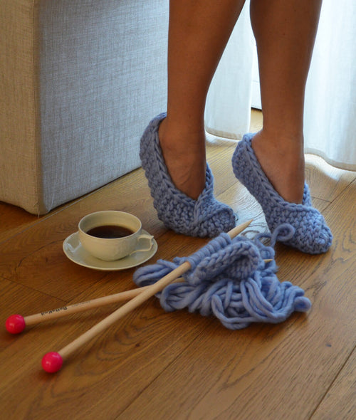 Load image 1 in gallery view. KNITTING KIT STAY COZY SLIPPERS by Sosami