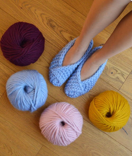 Load image 1 in gallery view. KNITTING KIT STAY COZY SLIPPERS by Sosami