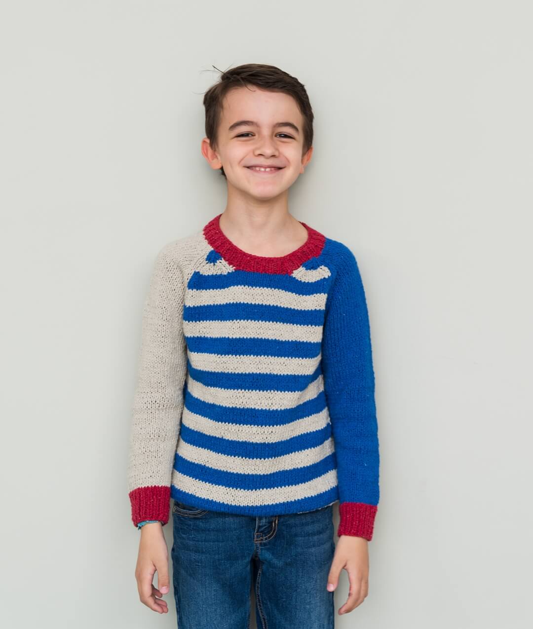 KNITTING KIT STRIPED JEANS PULL