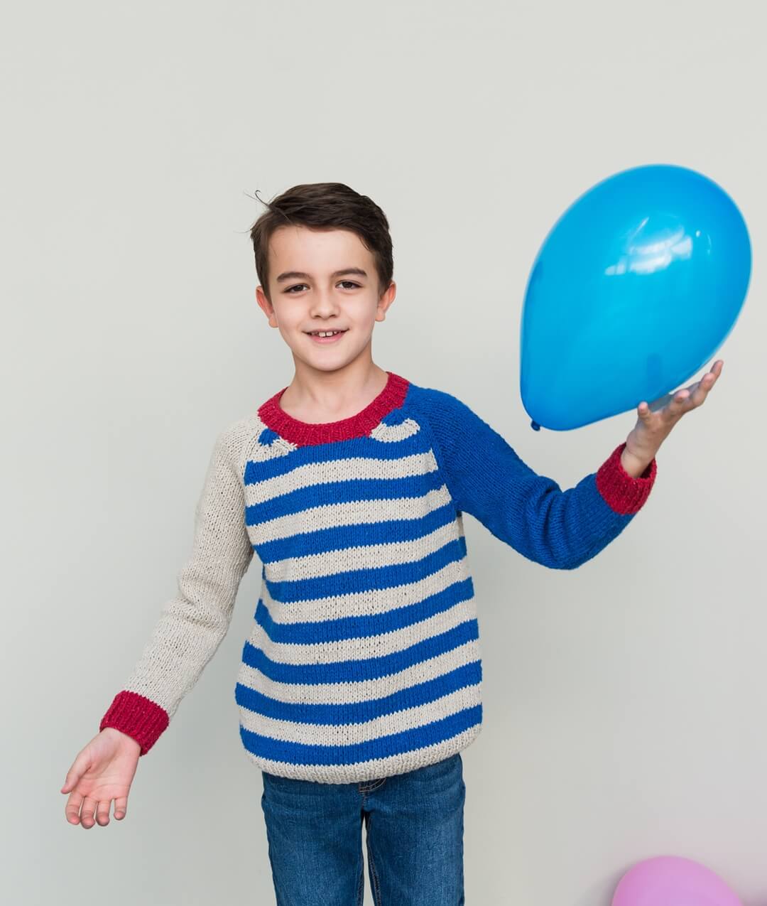 KNITTING KIT STRIPED JEANS PULL