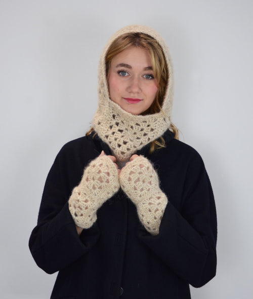 Load image 1 in gallery view. CROCHET KIT COZY MITTENS & BALACLAVA